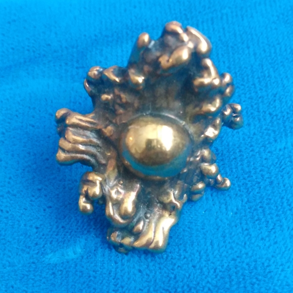 Signed Brutalist Bronze Ring by Artist Pentti Sarpaneva Turun Koru Finland Large - Picture 2 of 8